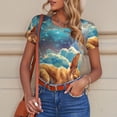 thumbnail image 6 of Gukieu Artistic Starry Sky Cloud Dog Print Women's Short Sleeve Bodysuit, Round Neck Snap-on Bodysuit, Suitable for Adult Women-Large, 6 of 7