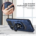 thumbnail image 3 of Compatible for Nokia C110 Case w/Tempered Glass Screen Protector [Military Grade] Ring Car Mount Kickstand Shockproof Hard Phone Case - Blue, 3 of 7