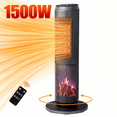 thumbnail image 2 of ENYOPRO 1500W Electric Space Heater ,Portable Tower Ceramic Heater with Remote, 60° Oscillation, 1-12H Timer, Adjustable Thermostat, Energy-Efficient & Quiet for Home, Office & Bedroom, 2 of 9