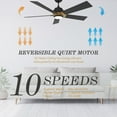 thumbnail image 4 of 52" 5 Baldes Smart Ceiling Fan with Remote and Dimmable Light Black/Gold for Indoor, 4 of 9