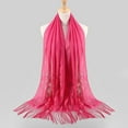 thumbnail image 2 of MIASHUI Women's Lace Scarf, Openwork Fringe Scarf, Lightweight Scarf for Summer, Long Scarf for Women, Elegant Scarf for Special Occasions Hot Pink, 2 of 3