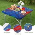 thumbnail image 4 of Blue Red Gold Marble Pattern Square Fitted Tablecloth with Elastic Edge,Square Table Cover,Washable Elastic Table Cover for Home Kitchen Party Decor 36"x36", 4 of 6