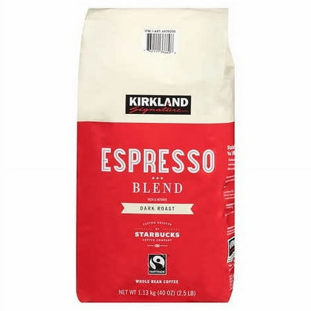 Kirkland Signature Espresso Blend Coffee, Dark Roast, Whole Bean, 2.5 lbs