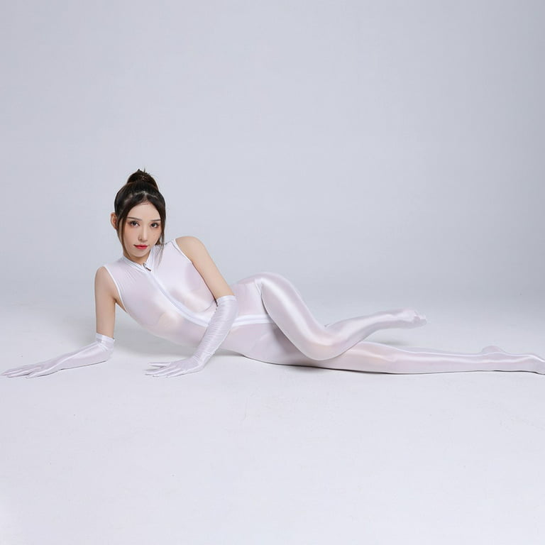 Wear Sexy Silky Glossy Tights Back Zipper Wetsuit Yoga Zentai Plus Size  Cycling Overalls Jumpsuits Cosplay Shiny Bodysuit Shapewear From 26,89 €