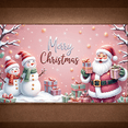 thumbnail image 5 of Pink Merry Christmas Banner Santa Claus Design Christmas Display Reindeer Pattern Christmas Tree Decor Santa Claus Backdrop for Christmas Party Holiday Celebration Indoor Decoration, 5 of 9