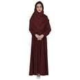 thumbnail image 2 of Bimba Women'sAbayaIslamic Prayer Dress WithHijab/ScarfCuff On SleeveMuslim Dress, 2 of 8