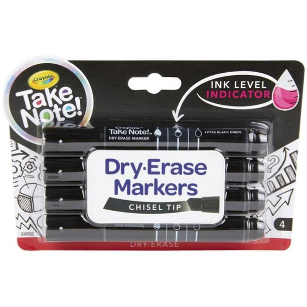Crayola 2020851 Take Note Dry Erase Markers with Chisel Tip, Black