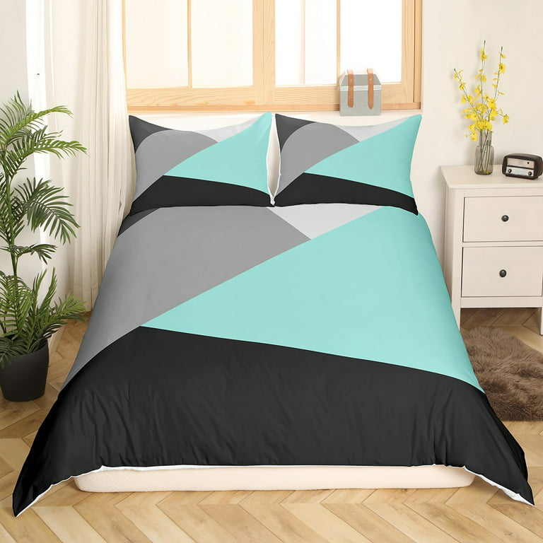 HIS AND HERS SIDE COUPLES DUVET QUILT COVER BEDDING BED SET BLACK , WHITE ,  TEAL