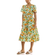 Split Neck Tiered Maxi Dress
