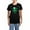 With Blue Strpe Pant, variant on CafePress - Cute Green 6 Armed Alien Wit Women's Dark Pajamas - Women's Short Sleeve Print T-Shirt and Pants Dark Cotton Pajama Set
