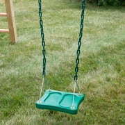 Swing-N-Slide Stand-Up Swing for Backyard Swing Sets with 14 in x 14 in Base - Green with Green Coated Chains
