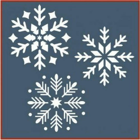 Snowflake Set 1 SMALL Stencil - Holiday Decoration Stencil for Painting Christmas Cards Ornaments Winter Art DIY Art & Craft Reusable Sturdy Flexible Template 10 mil Plastic Mylar - The Artful Stencil