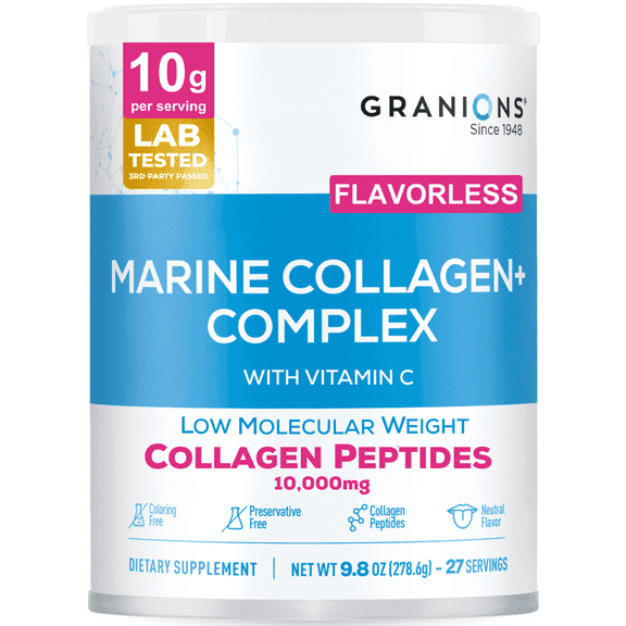 Granions Marine Collagen Peptides Powder Unflavored, 10,000mg per Serving, 278.6g