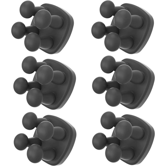 Silicone Toothbrush Holder, 6 Pack Multi-Function Wall Mounted Hooks, Self Adhesive Hooks Holders, Plug Razor Holder, Decoration Hooks for College Dorm Bathroom Kitchen Living Room Office