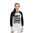 thumbnail image 2 of Thread Tank Mary Poppin Bottles Unisex 3/4 Sleeves Baseball Raglan White Black Small, 2 of 4