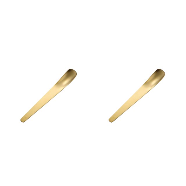 Cuchara para postre de pastel Cateissary Cuchara para helado de fondo plano Cubiertos Borde liso Pulido Mango largo Cocina 2Conjunto Oro
