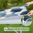 thumbnail image 6 of Blue White Gold Hexagon Marble Pattern Square Fitted Tablecloth with Elastic Edge,Square Table Cover,Washable Elastic Table Cover for Home Kitchen Party Decor 34"x34", 6 of 6