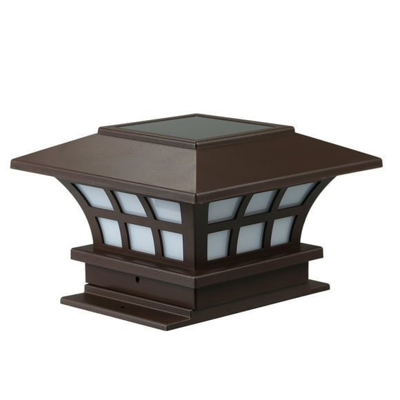 1W Solar Powered Energy LED Garden Yard Bollard Pillar Light