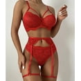 thumbnail image 2 of Conjunto de tres piezas de ropa interior sexy con anillo para pierna y encaje sexy para discoteca navideña estilo europeo y americano, 2 of 5