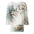 thumbnail image 5 of Fiudx Ofertas Flash Artículos En Oferta Blusa de Manga 3/4 a La Moda para Mujer, Camiseta Estampada, Top Informal, 5 of 5