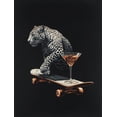 thumbnail image 1 of Qisvanset Toile Murale Léopard Planche à Roulettes Martini 15,75 X 11,81 Pouces, 1 of 8