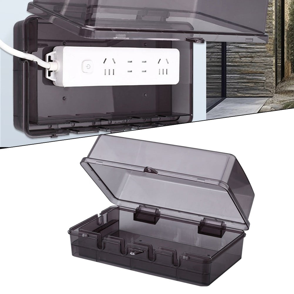 AFQH Waterproof Large Outdoor Electrical Box Lockable Weatherproof Outdoor Extension Cord Cover Protect Outlet Plug Socket