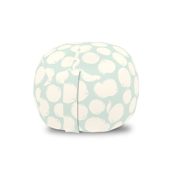 Pastel Storage Toy Bag Chair, Grunge Style Blemishes Pattern Round Brush Strokes Art Paint Splash Effect, Stuffed Animal Organizer Washable Bag, Large Size, Mint Green Eggshell, by Ambesonne