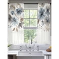 thumbnail image 2 of Blue Brown Spring Floral Sheer Curtains 63 Inch Length 2 Panels Set, Watercolor Summer Botanical Voile Window Treatment Rod Pocket Curtains Sheers Drapes for Bedroom/Living Room/Kitchen 52x"63"x2, 2 of 7