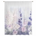 thumbnail image 2 of Lavender Sheer Curtains 63 Inches Long, Pastoral Pastel Purple Pink Wildflower Light Filering Curtains, Breathable Simi Curtain Privacy Drapes for Living Room Bedroom Lightweight Window Treatment, 2 of 9