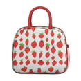 thumbnail image 2 of Lunch Bag Lunch Box for Women Reusable Insulated Lunch Bags,Water-Resistant Paint Strawberry Cooler Lunch Tote Bag, Large Capacity for Work Travel Picnic, 2 of 6