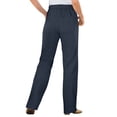 thumbnail image 2 of Woman Within Plus Size Tall Perfect Back-Elastic Gap-Free Straight-Leg Cotton Jeans, 2 of 6