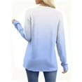 thumbnail image 4 of Striped Print Tops for Women Casual Loose Fit Long Sleeve Raglan T-Shirt Round Neck Basic Tees Fall Spring Clothes (2XL, Blue|Gradient), 4 of 7