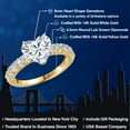 thumbnail image 2 of Gem Stone King 14K Two Tone Gold White Moissanite and Lab Grown Diamond Engagement Ring for Women | 2.45 Cttw | Heart Shape 8MM | Gemstone Birthstone | Size 8, 2 of 6