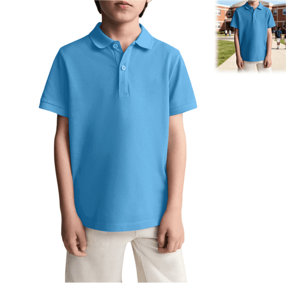 Polo Shirts for Boy Short Sleeve Collared Quick Dry School Uniform Tshirts Back To School Golf Tennis Classic Fit Lightweight Tops
