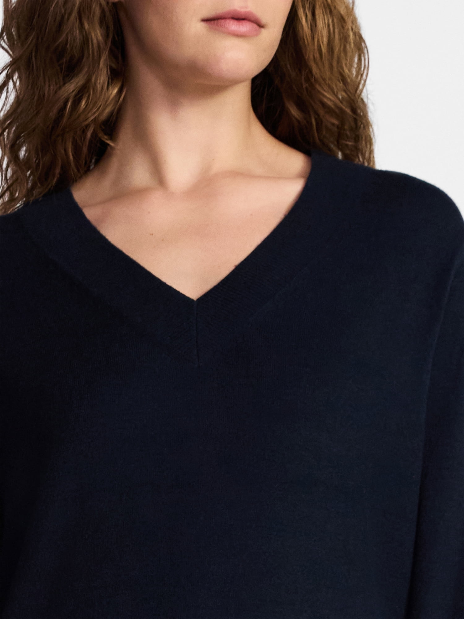 Time and Tru Women's V Neck Sweater, Lightweight, Sizes XS-XXXL