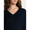 thumbnail image 2 of Time and Tru Women's V Neck Sweater, Lightweight, Sizes XS-XXXL, 2 of 6