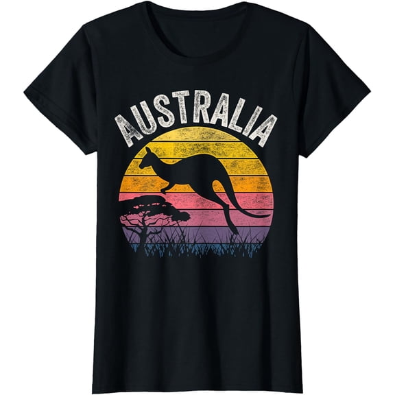 Australia Day Shirt Funny Australian Kangaroo Vintage T-Shirt