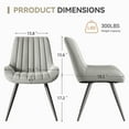 thumbnail image 2 of CQSXDA Modern Dining Chairs Set of 2, Fabric Upholstered Side Chairs with Thick Cushion & Metal Legs for Kitchen Dining Room, 2 of 8