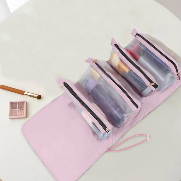 4 In 1 Portable Makeup And Travel Wash Bag Removable Portable Makeup Bags For Business Trips Gym Vacations And Home Polyester