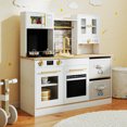 thumbnail image 2 of Gymax Kids Kitchen Playset w/Stoves Sound & Light Coffee Machine Faucet & Cookware, 2 of 10