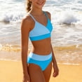 thumbnail image 6 of Purcolt Girls High Waisted Bikini Sets 2 Piece Color Block Swimsuits V Neck Adjustable Straps Bathing Suits Swimwear for Girl 5-16Y, 6 of 8