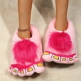 thumbnail image 6 of Funny Slippers for Women Comfortable Novelty Warm Winter Hob-bit Feet Furry Indoor Shoes Adult Couples Valentine's Day Gifts, Pink & One Size, 6 of 7