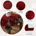 thumbnail image 5 of Red Christmas Table Cloth Waterproof Tablecloths, Winter Xmas Balls Snowflake Pine Branches Tablecloth Dining Table Cover for Kitchen Party Tabletop Outdoor, Square Tablecloth 60x60 Inch, 5 of 9