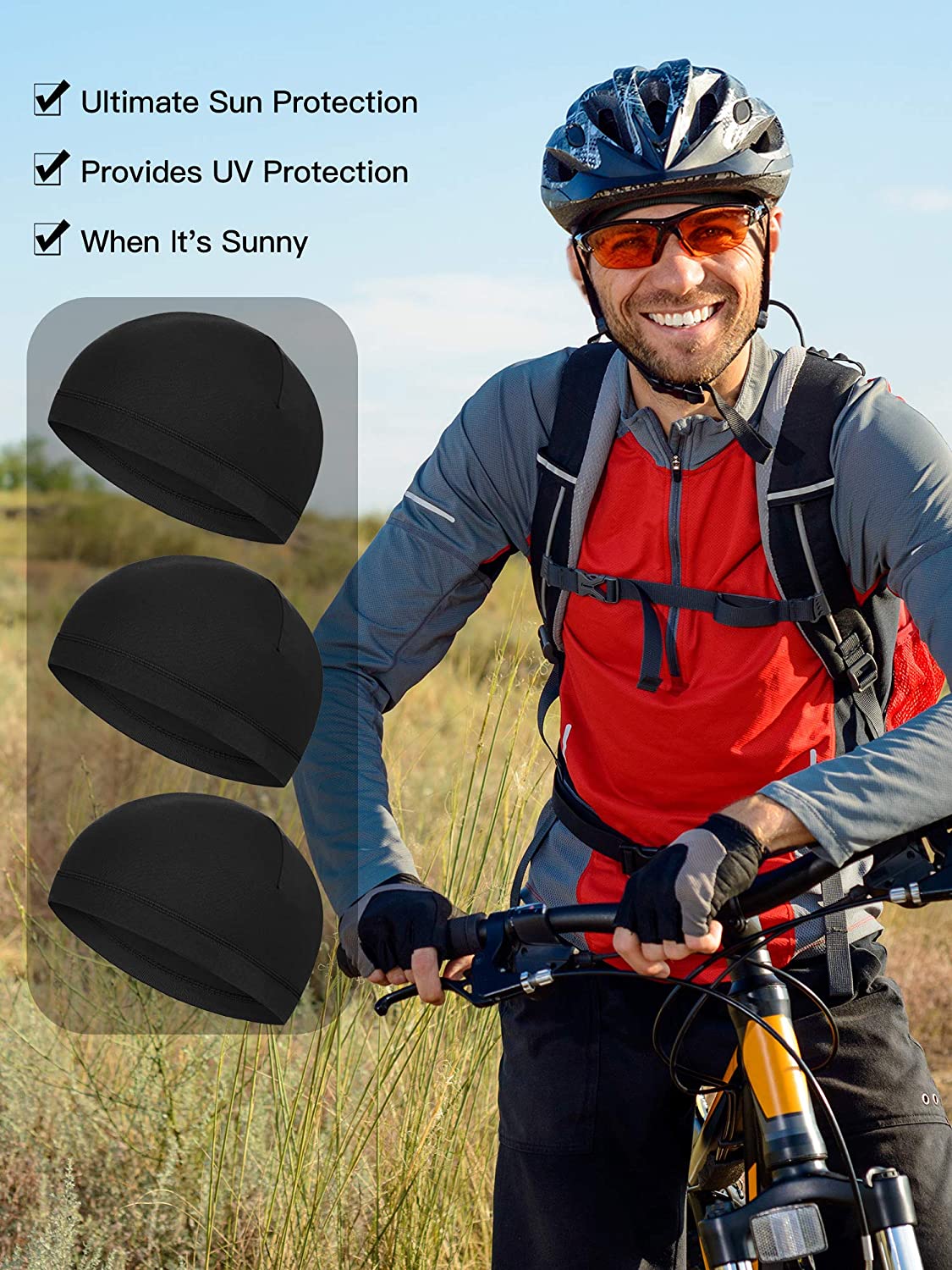 9 Pieces Skull Cap Running Hats Sweat 