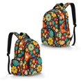 thumbnail image 2 of Whosucclay Retro Floral Kids Backpack School Bag with Padded Straps Lightweight Adjustable Straps Rucksack, Spacious 17 Inch Schoolbag for Daily Use, 2 of 8