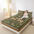 thumbnail image 3 of Castle Fairy Girls Vintage Cute Deer King Sheets 4pcs,Cartoon Mushroom Floral Bedding,Olive Brown White,1 Fitted Sheet, 1 Flat Sheet and 2 Pillowcases, 3 of 6