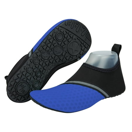 

FUTATA Womens Mens Water Shoes Beach Shoes Barefoot Water Skin Shoes Non Slip Aqua Socks River Swim Shoes For Dive Surf Yoga Athletic Blue Green