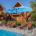 thumbnail image 4 of Aoodor 15ft Large Patio Umbrella with Base Stand, Outdoor Double-Sided Rectangle Umbrella - Light Blue, 4 of 9
