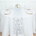 Efavormart 12"x108" Silver Leaf Vine Embroidered Sequin Mesh Like Table ...