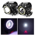 thumbnail image 4 of 2 uds 12V 30W 3000lm U7 LED Ojos de Ángel foco luz blanca IP68 faro de motocicleta con interruptor, 4 of 12